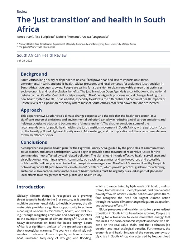 South African Health Review. Volume 2022, Issue 1