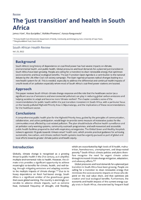 South African Health Review. Volume 2022, Issue 1