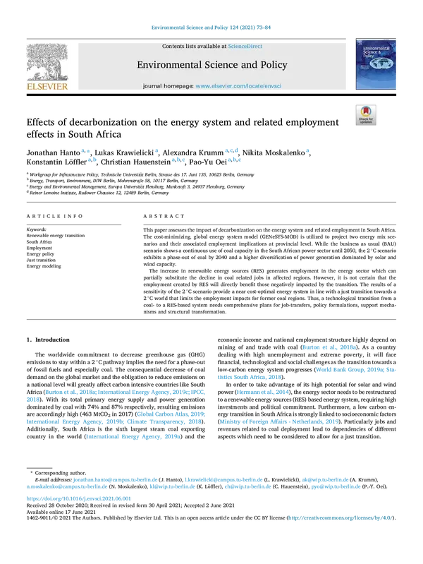 Science Direct: Environmental Science & Policy Volume 124, October 2021, Pages 73-84