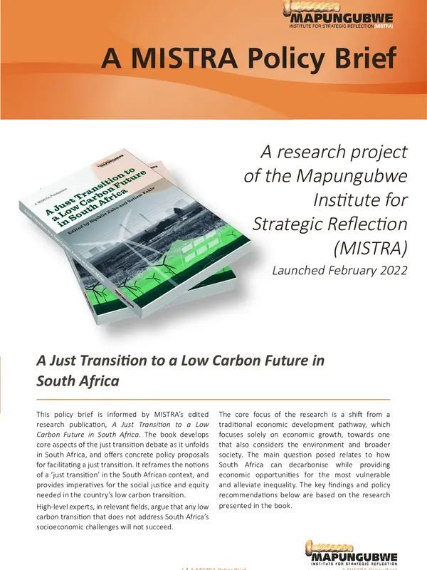 A Just Transition to a Low Carbon Future in South Africa