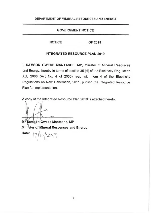 Integrated Resource Plan 2019