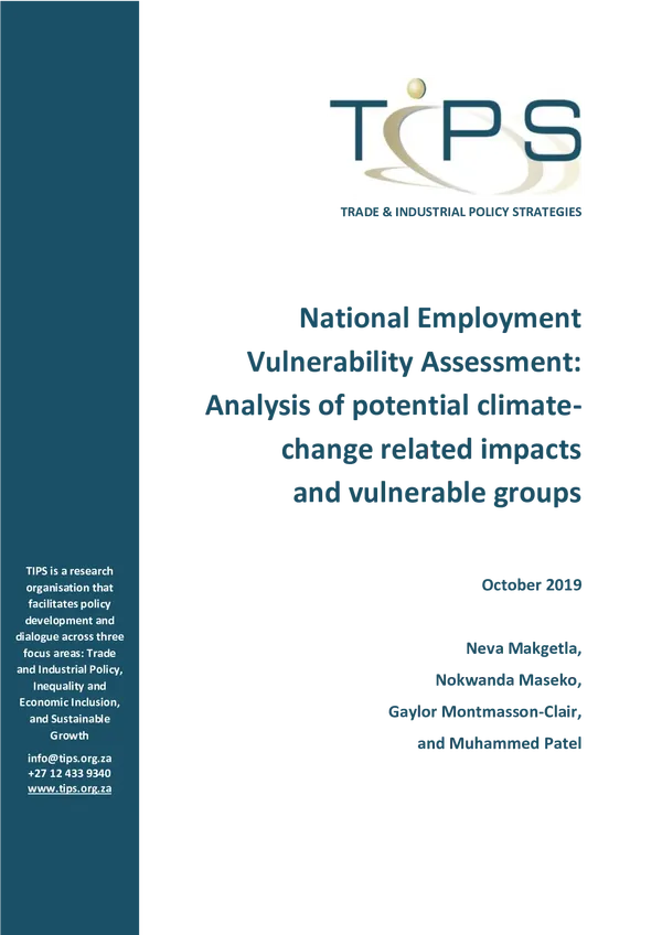 National Employment Vulnerability Assessment: Analysis of Potential Climate Change-Related Impacts and Vulnerable Groups