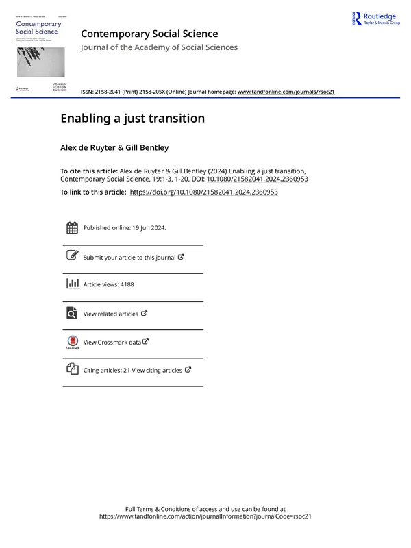 Enabling a just transition
