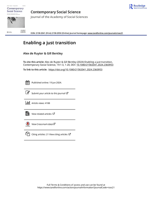 Enabling a just transition