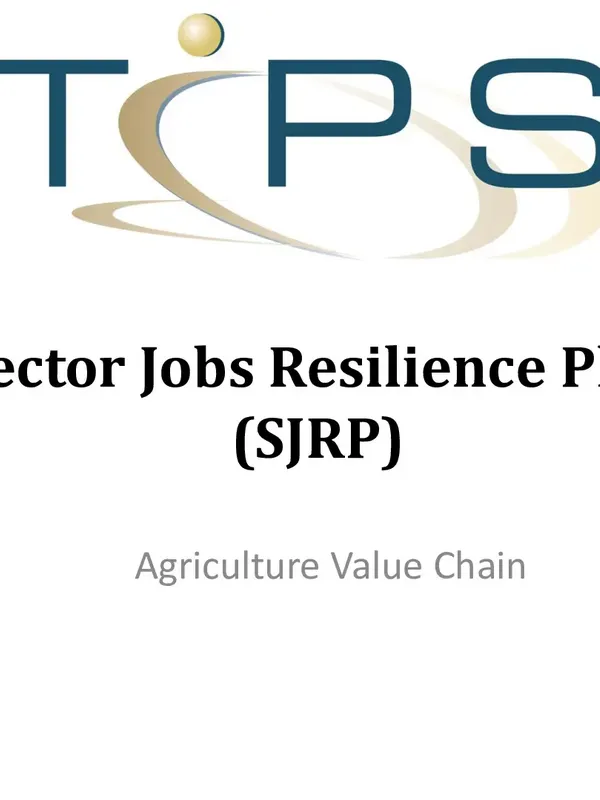 Sector Jobs Resilience Plan (SJRP) Agriculture value chain