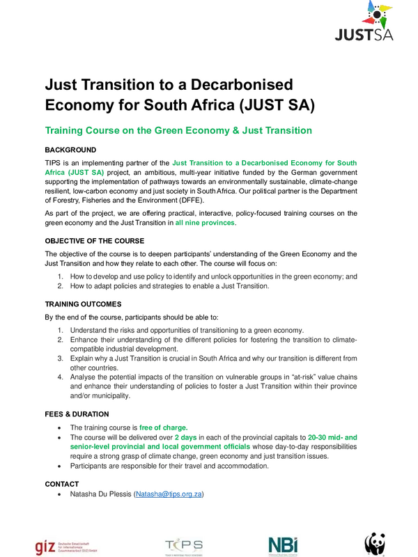 Just Transition Capacity Building: Online Course