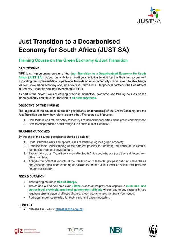 Just Transition Capacity Building: Online Course