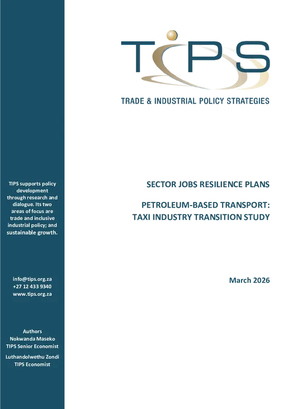 Sectoral Jobs Resilience Plans Petroleum-based Transport: Taxi Industry Transition Study