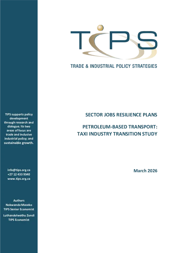 Sectoral Jobs Resilience Plans Petroleum-based Transport: Taxi Industry Transition Study