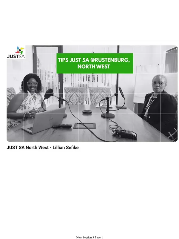 Just Transition Insights from North West Province: Interview with Lillian Sefike