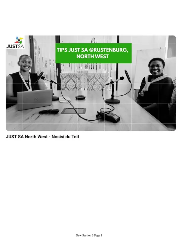Just Transition Insights form North West Province: Interview with Nosisi du Toit representing NWDC