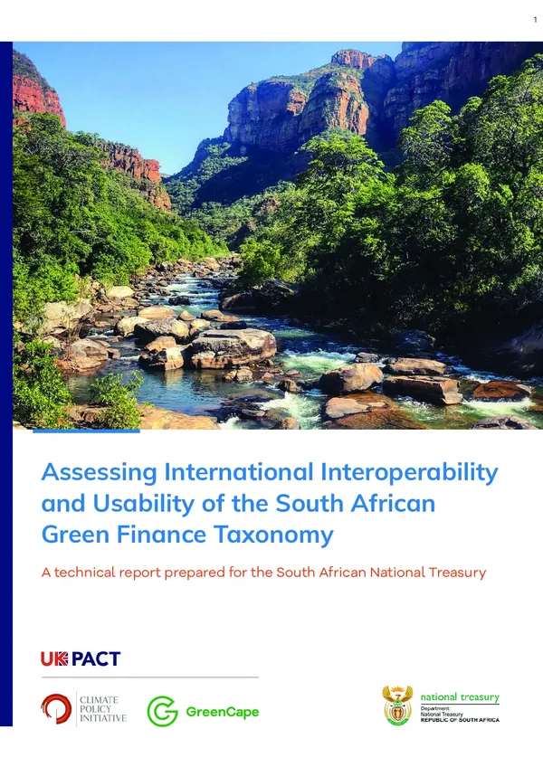 Assessing International Interoperability and Usability of the South African Green Finance Taxonomy